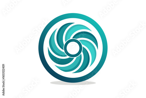Elegant loading spinner icon with layered spiral round shape for user interface