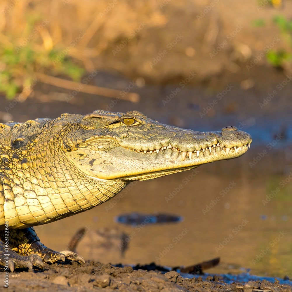 Obraz premium Croc by the water