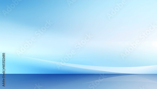 Soft Gradient Abstract Blue Background with Wavy Line Design Element