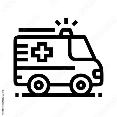 Ambulance with Digital Speed Trail Icon Design | Futuristic Rescue Vehicle Vector Illustration