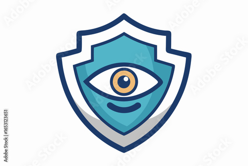 Privacy mask icon with half covered eye symbol illustration