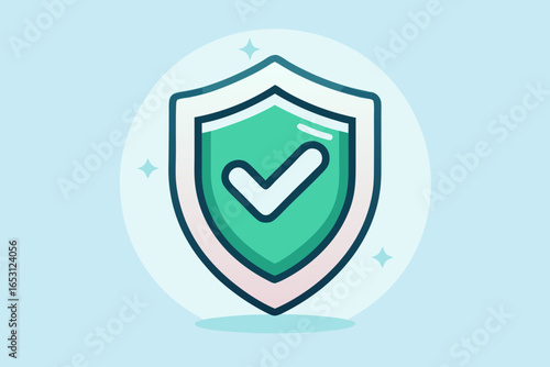 Shield icon with centered check mark for verified status