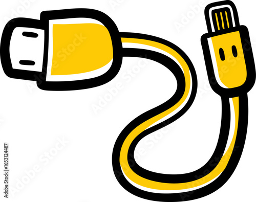 Close up of a usb cable plugged into a port isolated on white background