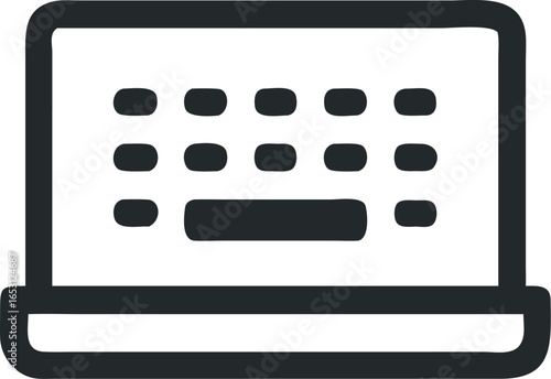 Close up of a laptop keyboard isolated on white background