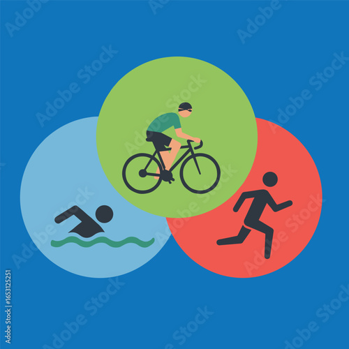  vector editable triathlon poses for any graphic background