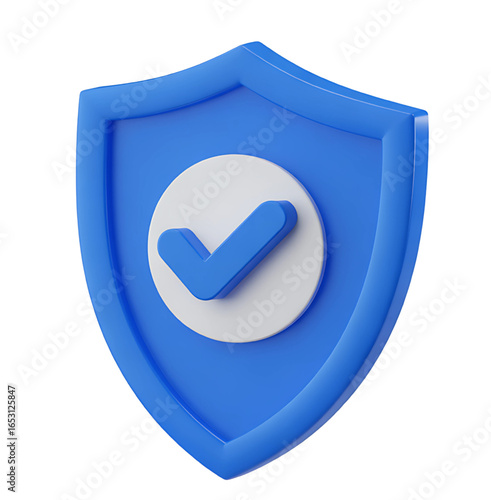 3d Verified Protection Shield Icon