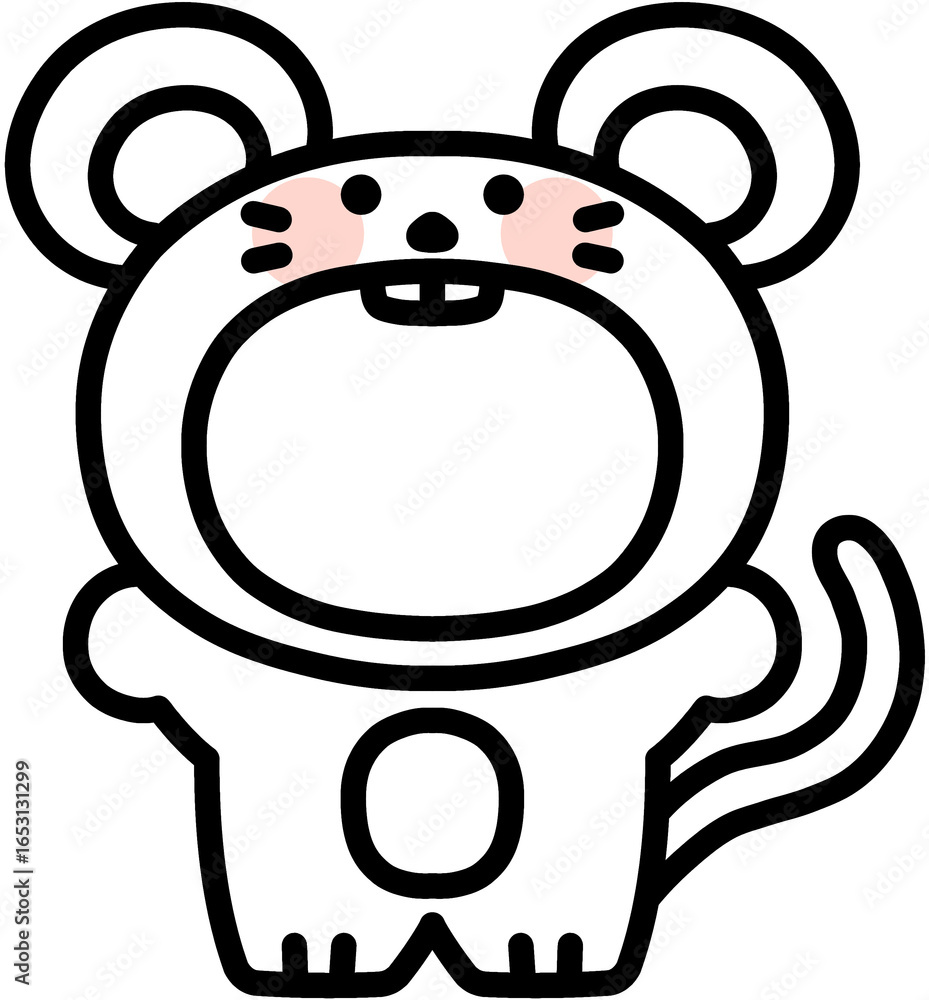 Obraz premium 유치원 어린이집 동물 환경구성 동물 쥐 얼굴 합성도안 일러스트