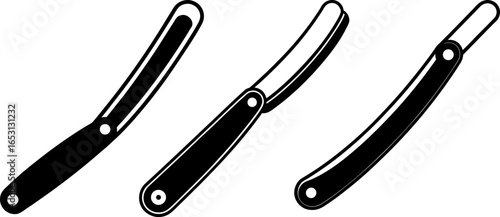 A razor set, a Set of razors, razor collection, Vector of razor, razors silhouette, shaving razor isolated on white background