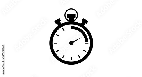 Teal Digital Stopwatch Illustration on Pure White