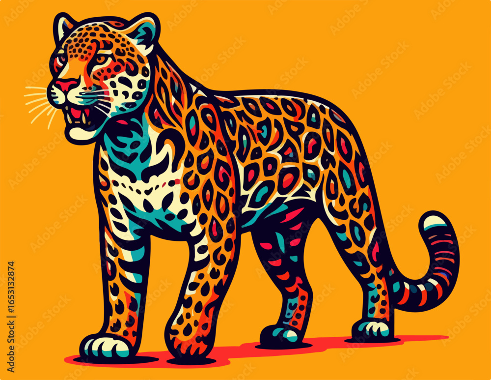 Obraz premium vector illustration of beast leopard