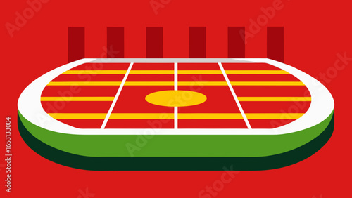 Clean Graphic Representation of an Athletic Field Sport and Recreation