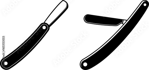 A razor set, a Set of razors, razor collection, Vector of razor, razors silhouette, shaving razor isolated on white background