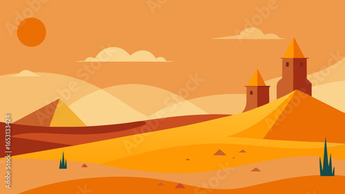 Fantasy Desert Where Mirages are Real Tangible Places Magical Nature