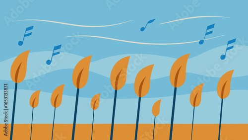 Fantasy Field of Whisper Reeds Capturing Sounds Magical Nature Landscape