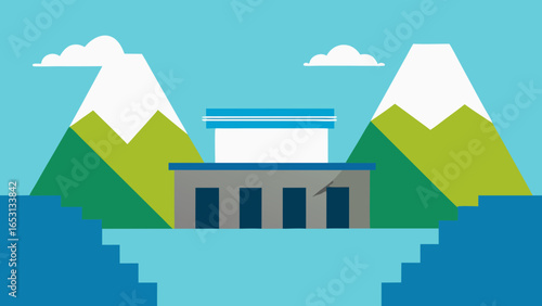 Flat Design of a Hydroelectric Dam in a Mountain Range Power Energy