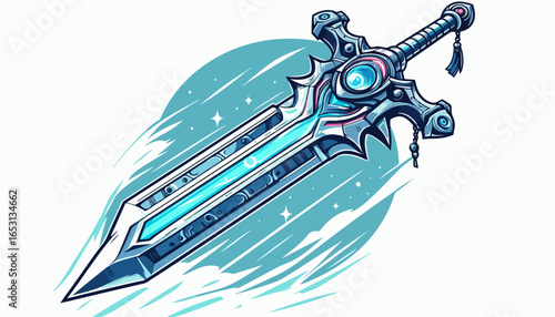 illustration of legendary sword game icon