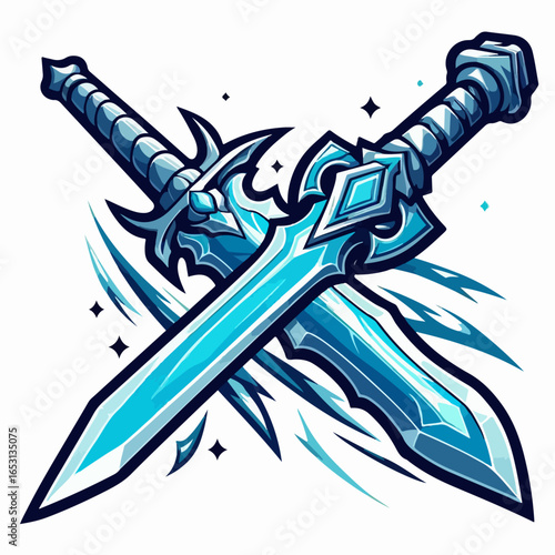 illustration of legendary sword game icon