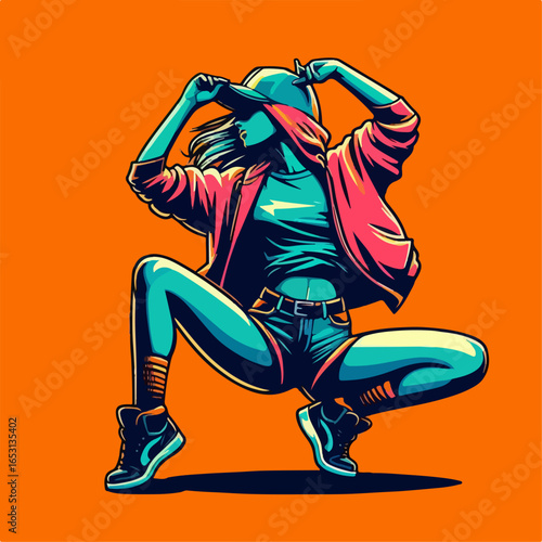 vector illustration of hip hop dancer
