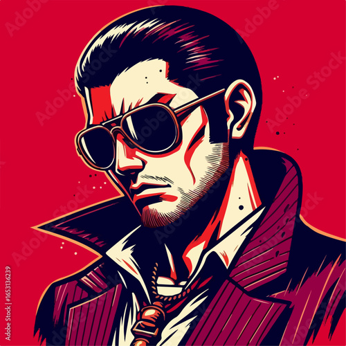 illustration of yakuza person character
