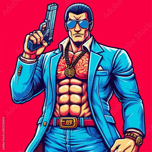illustration of yakuza person character