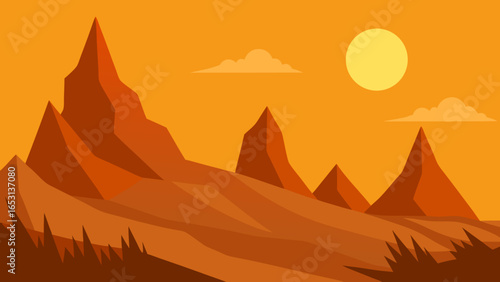 Discover a Rocky Mountain Terrain with Sparse Vegetation Under Clear Sky