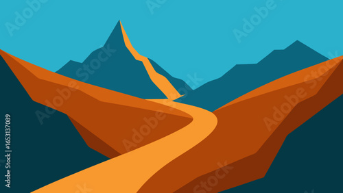 Navigate a Rugged Mountain Pass with a Narrow Trail Winding