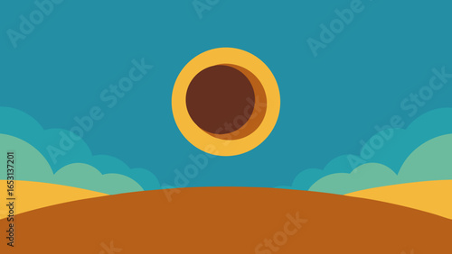 Witness a Partial Solar Eclipse Over a Simple Landscape