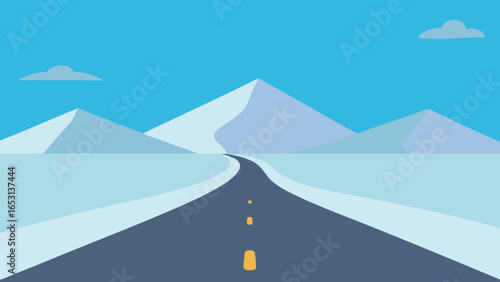 Explore a Simple Landscape of a Lonely Road Through a Vast Field