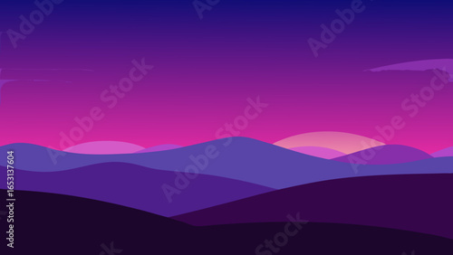 Witness a Sky Just After Sunset with Purple and Deep Blue Colors