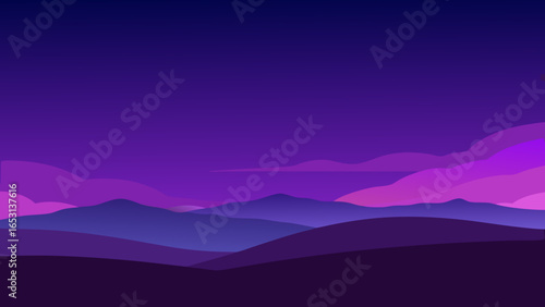 Marvel at a Sky Just After Sunset with Purple and Deep Blue Hues