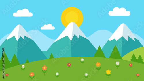 Enjoy a Sunny Day in a High Altitude Meadow with Small Flowers