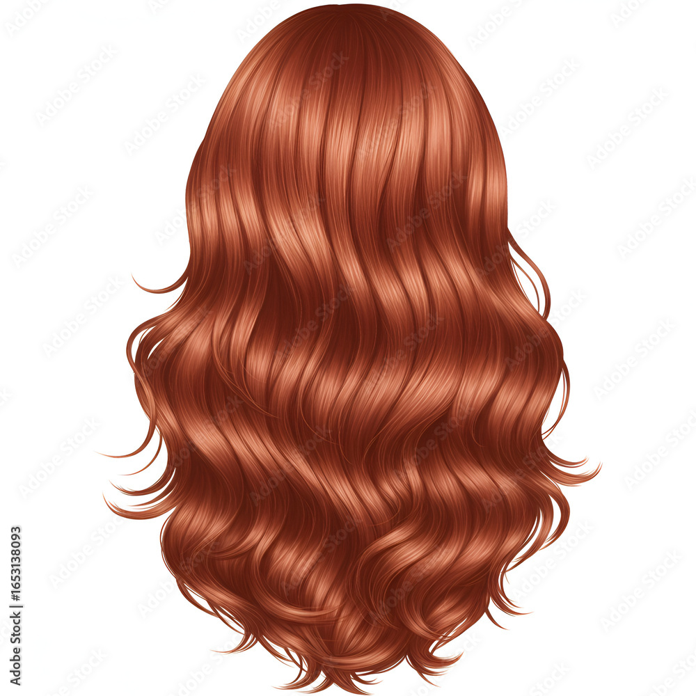 Naklejka premium Woman with long red hair and beautiful natural appearance