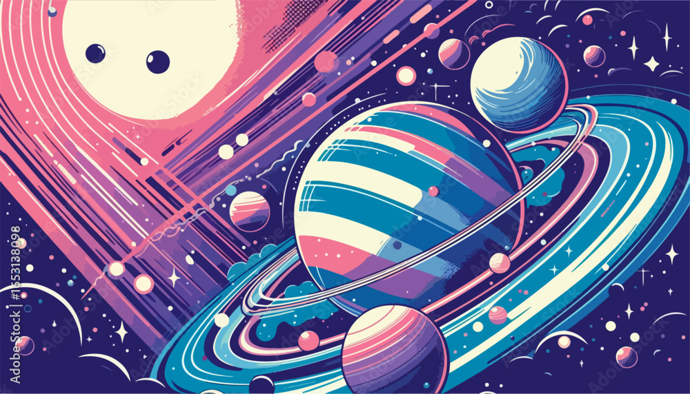 Obraz premium abstract space pop art color background