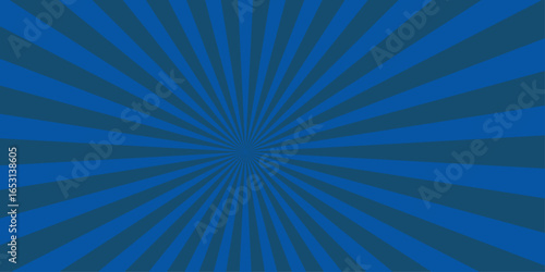 Abstract blue sunburst radial background illustration suitable for various design projects featuring comic style elements, Soft light blue . High-tech geometrical polygonal Layout template. 