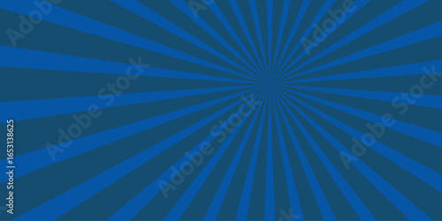 Abstract blue sunburst radial background illustration suitable for various design projects featuring comic style elements, Soft light blue . High-tech geometrical polygonal Layout template. 
