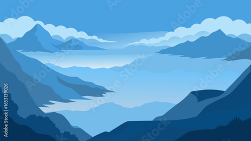 Breathtaking alpine viewpoint offering incredible outlook across peaceful valley