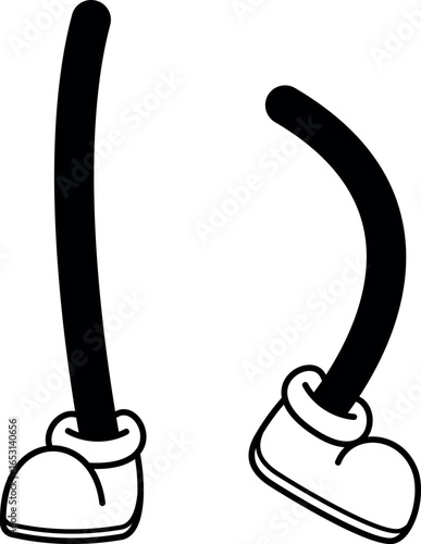 Dancing comic feet in shoes