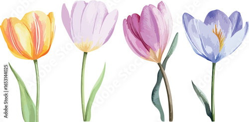 Vibrant watercolor painting of a field of bright orange california poppies in full bloom