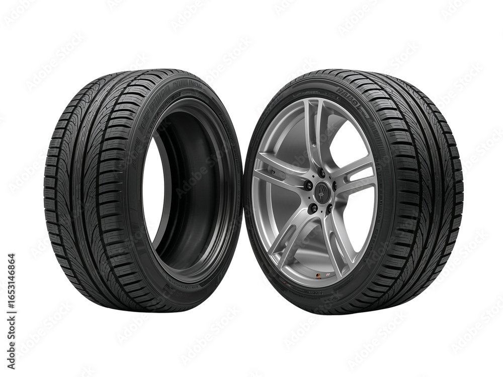 Obraz premium Precision Performance Tires: Showcase of Automotive Engineering and Innovation in Motion