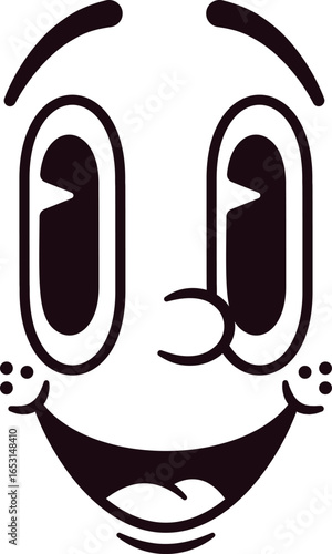 Cheerful happy caricature facial emotion