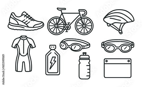 Law enforcement icons: badge, handcuffs, siren, shield, flashlight, baton, police car, radio