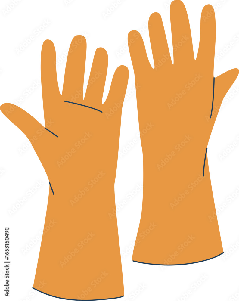 Obraz premium Rubber gloves for cleaning vector illustration
