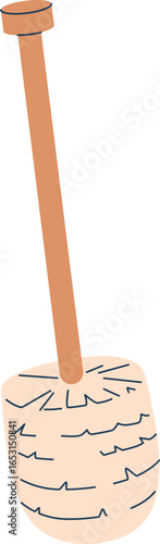 Sanitary toilet brush cleaner vector illustration
