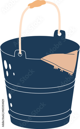 Steel bucket for room cleaning