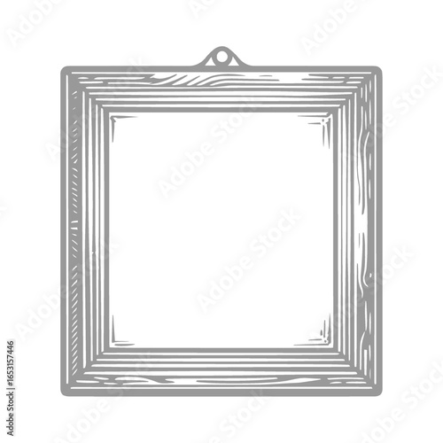 Square Wooden Frame with Hanging Loop Illustration