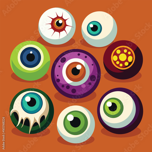 creepy eyeballs vector collection