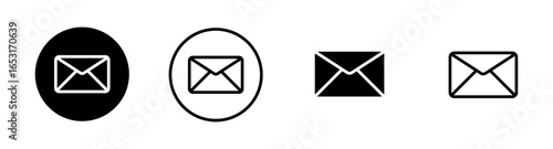 Message icons, Envelope icons set, Mail symbol collection, Email message communication sign, Vector illustration.
