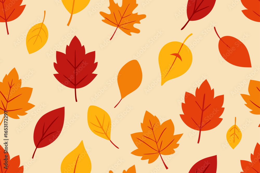 Fototapeta premium autumn leaves seamless pattern