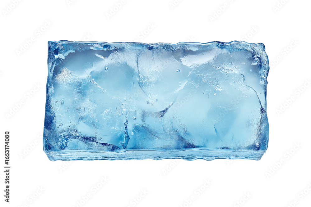 Fototapeta premium ice cube frame rectangular shape isolated on white or transparent png