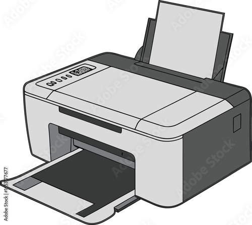 Modern inkjet printer efficiently produces documents, offering crisp output for home or office needs.